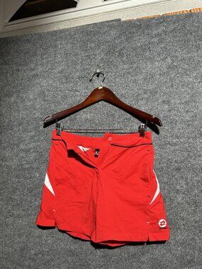 Lotto Shorts Mens Large Red Nylon Spandex Athletic Running Gym Training Sport